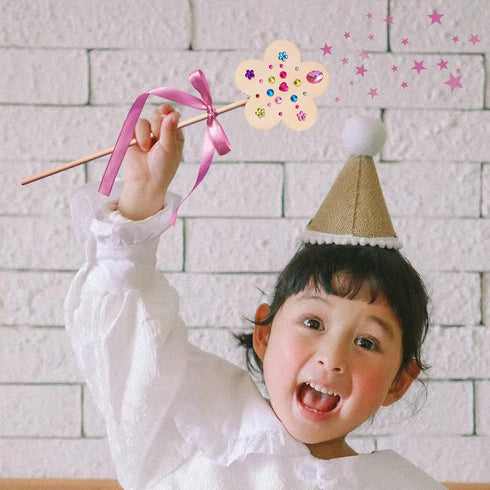 6+(14 WUBOMJIO Princess Fairy Wands Craft Kit, Kid Birthday Party Supplies Make Your Own Magic Wands Include Unfinished