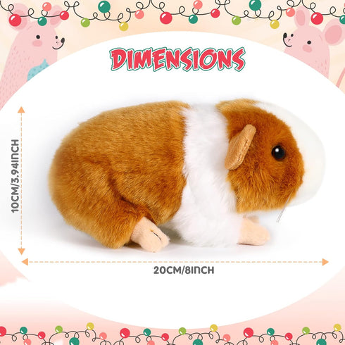 2 Pieces 8 Inch Cute Guinea Pig Plush Toys Stuffed Realistic Stuffed Animals Soft Guinea Pig Doll Toys Decor for Boys Girl Themed Party Supplies (Black, Yellow)