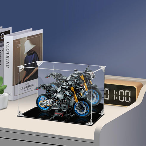 Acrylic Display Case - Clear Action Figure Display Case with Mirrored Back, Dustproof Storage Box for Collectibles