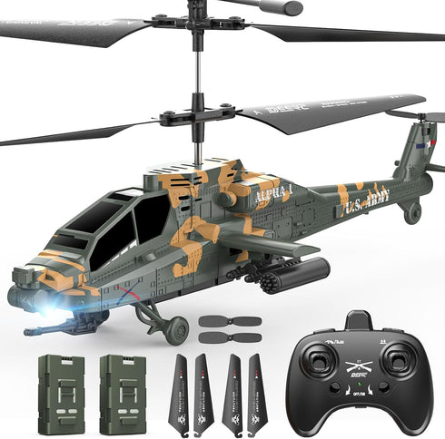 DEERC Apache RC Helicopter for Kids 8-12, Remote Control Helicopter for Adults,