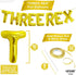 Katchon Huge Gold Three Rex Balloons - 16 Inch, Dinosaur Birthday Decorations with 3 Rex Balloons for Boy's Party