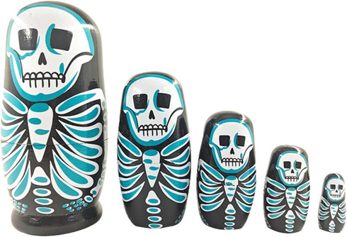 Lorveelo Skull Nesting Dolls - Cute Animal Matryoshka Doll Handmade Wooden Dolls for Children Christmas Birthday