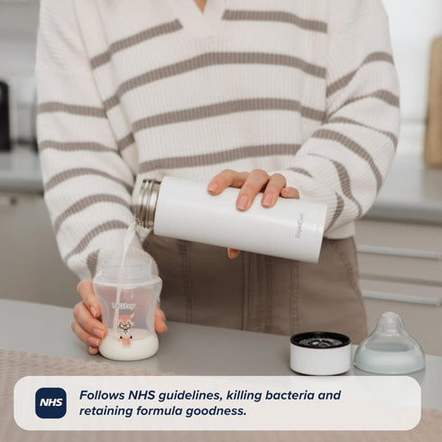 Nuby RapidCool Portable Baby Bottle Maker - with Milk Powder Dispenser and Digital Lid - Ideal for Travel Bottles