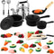Gejoy 34 Pcs Miniature Dollhouse Kitchen Accessories 1/12 Scale Mini Dollhouse Metal Pots