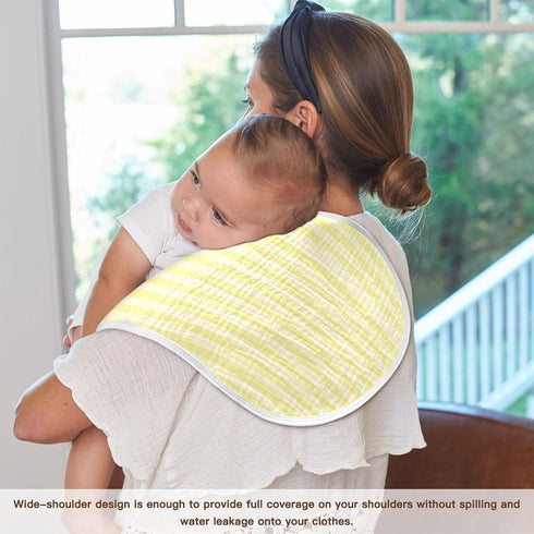 decor gift 4 Pack 22x11in Cotton Large Burp Cloths for Baby Breathable Light Yellow Stripe Baby Rags for Unisex