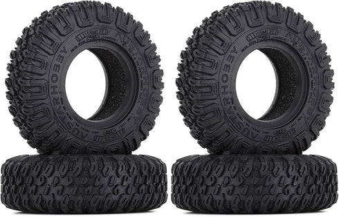 4Pcs 85mm Soft Rubber Terrain Wheel Tires Set for 1/10 RC Crawler Car Axial AX90069 D90 TF2 Tamiya CC01