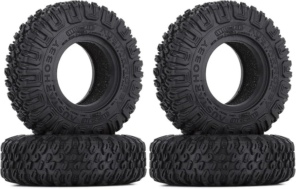 4Pcs 85mm Soft Rubber Terrain Wheel Tires Set for 1/10 RC Crawler Car Axial AX90069 D90 TF2 Tamiya CC01