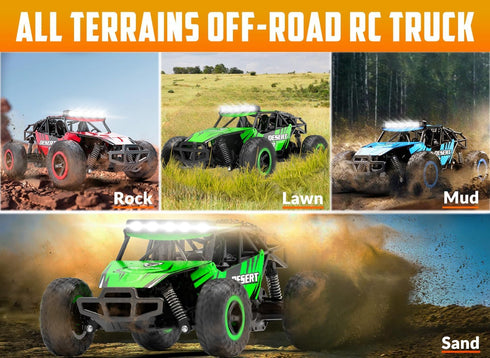 RACENT Remote Control Cars - 1:16 Scale 20kph Fast RC Truck, All Terrain Off-Road Monster Truck for Kids