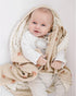 Konssy Baby Blankets, Super Soft Minky Blankets with Muslin Cotton Front, Dotted Fleece Backing for Newborns