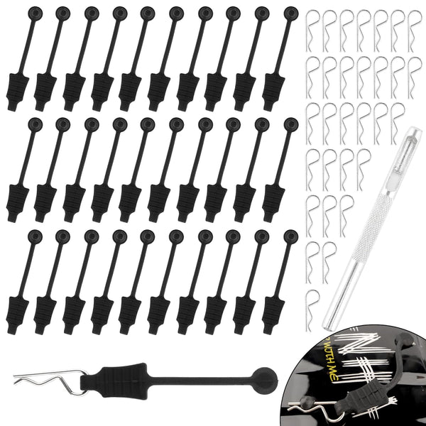 GDOOL 30 Pieces 0.7mm RC Cars Body Clips with Pull Tabs for Universal