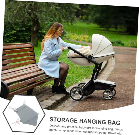 Pure Cotton Storage Bag Double Slot Stroller Organizer for Bottles Diapers Hanging Bag Breastmilk Storage Travel