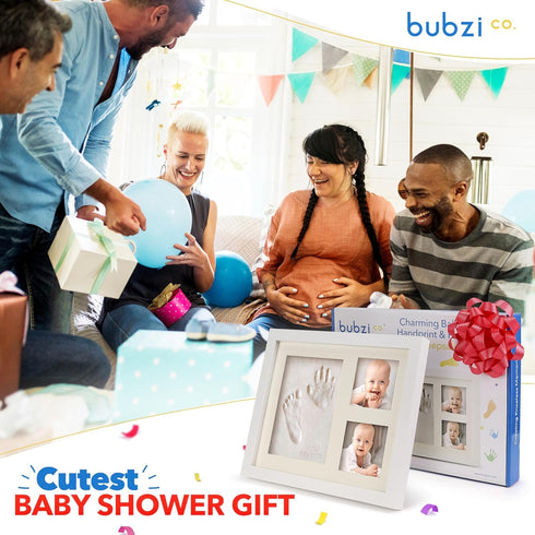 Bubzi Co Baby Hand & Footprint Kit, Clay Handprint Keepsake Frame, Newborn Nursery Picture Frames, Hand Print Mold Kit