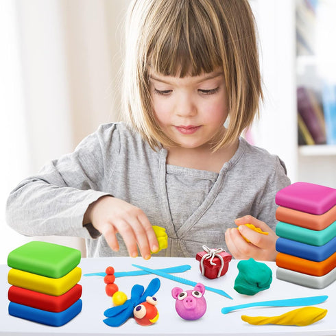 ESSENSON Magic Clay - 60 Colors Air Dry Clay, Soft & Ultra Light Modeling Clay for Kids, Toys Gifts