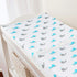 TL Care Printed 100% Cotton Knit Fitted Contoured Changing Table Pad Cover, Aqua Whale for Boys and Girls