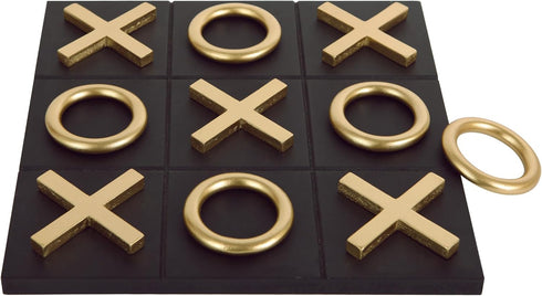 12x12 Inch NIKKY HOME Tic Tac Toe Wood Game Board Classic Coffee Table Decor Modern Wooden Travel Game for Family