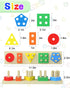 Montessori Toys for 1-3 Years Old Boys Girls, Wooden Sensory Toys for Ages 2-4, Toddler Learning Activities