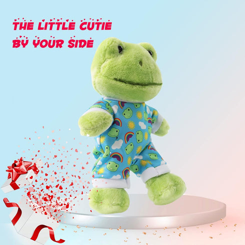 9-Inch Cute Frog Plush - Soft Stuffed Animal Toy, Kawaii Doll Gift for Kids, Green Plushie