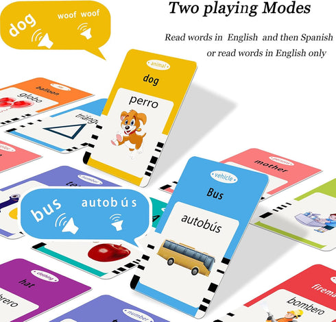 1 2 3 4 5 6, 258 516 Startcan Spanish & English Talking Flash Cards for Toddlers Audible Toys for Kids to Learn Spanish
