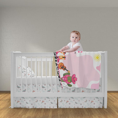 Cow Girl Baby Monthly Milestone Stuff for Newborn Photo Taken - Baby Age Blanket with 2 Frame