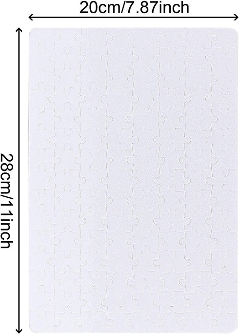 HAKZEON 35 Sets 120 Pcs White Blank Sublimation Jigsaw Puzzles 8 x 11 Inch for DIY Projects, Custom Puzzle Pieces