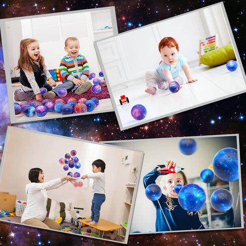 96 Pack 2 Inch Galaxy Stress Balls Bulk for Kids Adults Space Squeeze Anxiety Fidget Sensory Balls Children Outer Space