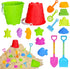 Holady 17 Pcs Beach Toy Set for Kids - Includes Bucket, Molds, Shovel,