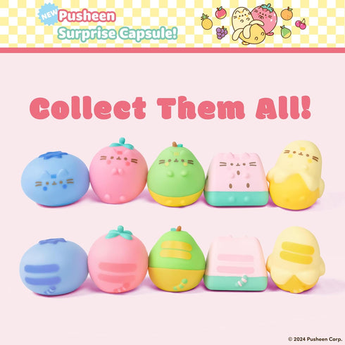 Hamee Pusheen The Cat Surprise Blind Capsule - Fruits Series Cute Water Filled Squishy Toy