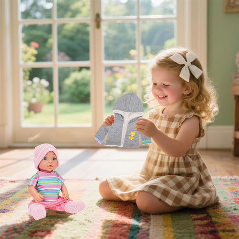 HONLAELLA 5 14-16 inch 18 Inch Pieces Baby Doll Clothes & Accessories with Outfit, Hat, Coat, Socks, Hanger for Baby