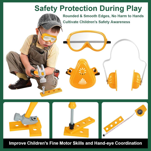 Set 36 Set 3 4 5 6 7 8, Vextronic Kids Tool PCS with Electric Toy Chainsaw Drill Circular Saw with Realistic Sounds