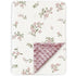 Muslin Baby Blankets for Girls, Super Soft Minky with Breathable Cotton Front and 3D Dotted Fleece Backing, Pink Floral