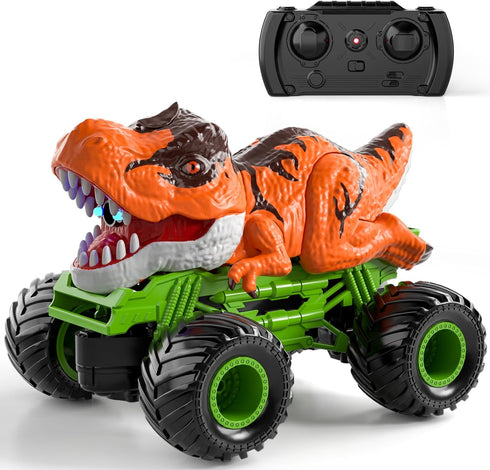 2.4Ghz 3 4 5 6 7 8 Bennol Remote Control Dinosaur Car for Boys Kids, RC Dinosaur Truck Toys for Toddlers, Electric