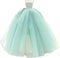 BARWA Light Blue Wedding Dress with Veil for 11.5 Inch Girl Doll, Evening Party Gown