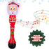 Light Up Christmas Santa Bubble Wand - 14 Inch Bubble Blower with Lights & Sound Effects for Kids