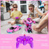 Pink Remote Control Car Toys for Girls 3-12, 2.4Ghz Transformation Robot RC Cars with One-Button Deformation & Drifting