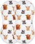 KEIGE 4Pcs Girls,11x22in,A110859 Cute Highland Cow Pattern Burp Cloth,Unisex Large Absorbent Soft Cotton Muslin Burping