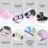 COOLBEBE 2 8 Kids Travel Tray for Toddler Car Seat, Portable Car Seat Lap Tray with Cup Holders & Markers, Pink Unicorn