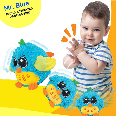 Baby Toys 6 to 12 Months & Up - 'Mr. Blue' Dancing & Singing Bird, Sound & Touch Activated Musical Toy for Infants