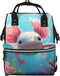 Qewfoju Cute Underwater Axolotl Print Diaper Bag Backpack Large Capacity Diaper Backpack Baby