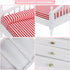 1: 12 Set Miniature Furniture Pink Double Bed Synthetic Material Dollhouse Furniture Baby Doll Accessories