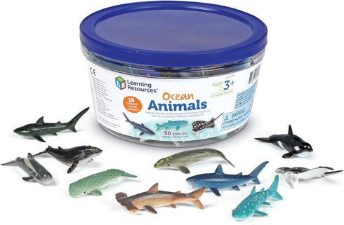 Learning Resources Ocean Animals - 50 Pieces Toddler Learning Toys for Ages 3+ - Perfect for Math Counters