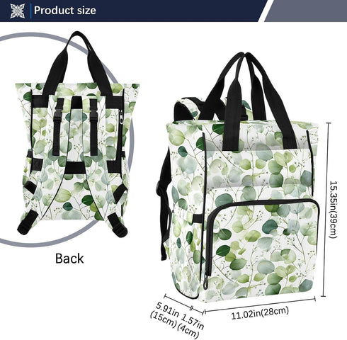 SUABO Backpack Beautiful Leaf Pattern Baby Diaper Bag Large Bag Waterproof Travel Diaper Bags for Moms and Dads