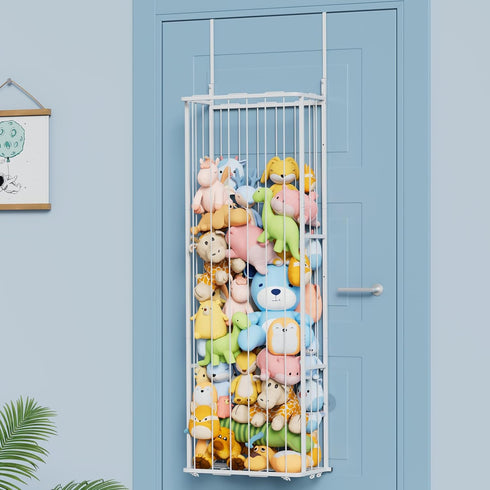 3-Tier) SWTYMIKI Hanging Stuffed Animal Storage - Over Door Large Plush Toy Organizer, Wall Mounted or Corner Stuffie