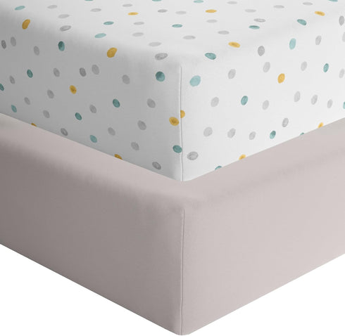 Featherhead 2-Pack Fitted Crib Sheets - 100% Cotton - 52" x 28"