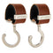 MTTBmrt 2 Pack Stroller Hooks,Strong Synthetic Leather Hook-and-Loop Fastener&High-Quality Metal Hooks,Universal Bag Clip|360