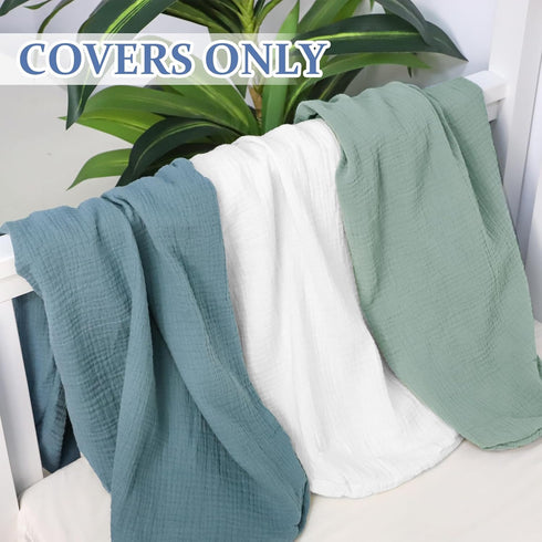 Hooyax Muslin Baby Lounger Cover, Soft Organic Cotton Slipcover Fits Newborn Lounger for Baby Boys and Girls