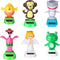 6 Pcs Solar Powered Dancing Animal Dolls - Swinging Animated Bobble Dancer Window Sun Catcher, Portable Suncatchers for