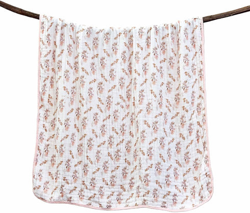 Pack 2 43"X43" of Ultra Soft Muslin Baby Blankets for Girls Boys Breathable Lightweight Cotton Muslin Swaddle Blankets