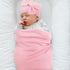 Set BQUBO Newborn Receiving Blanket Bow Hat Gloves Cotton Warm Baby Swaddle Blanket Wrap Baby Sleep Sack Shower Gift