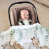 HawSkgFub Safari Jungle Baby Blanket - Eucalyptus Leaf Design, Elephant Giraffe Lion Flannel Fleece for Newborns 30 x 40