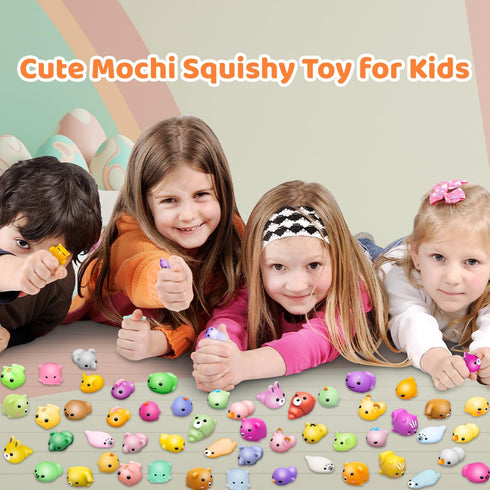 110 Dioju Pcs Mochi Squishy Toy, Mini Kawaii Squishies Bulk Sensory Fidget Toys Goody Bag Party Favors for Kids